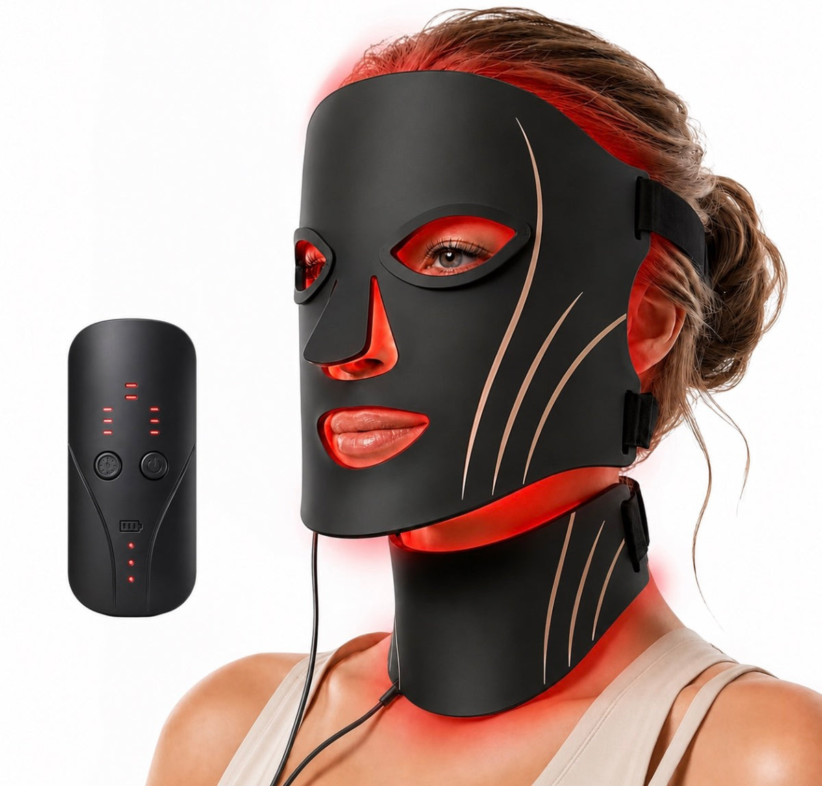 Máscara Fotónica LED de 7 Colores para Rostro y Cuello Drakefor