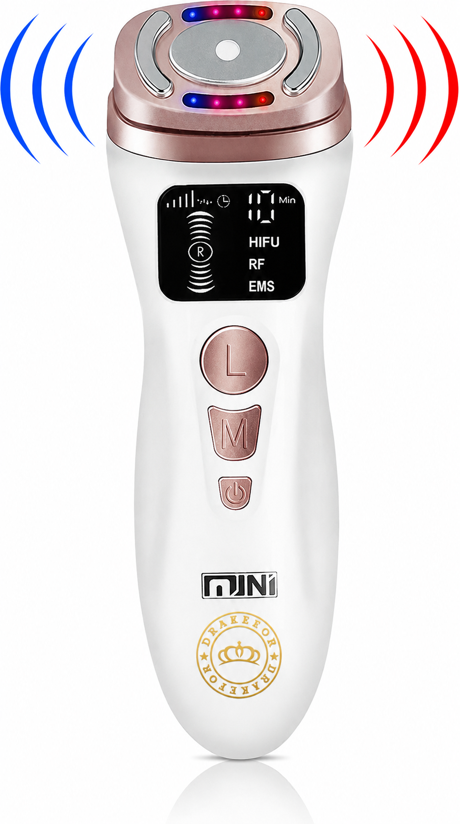 Dispositivo HIFU + RF + EMS Rejuvenecedor Facial Drakefor DKF-MINI HIFU RF LIGHT THERAPY HOME