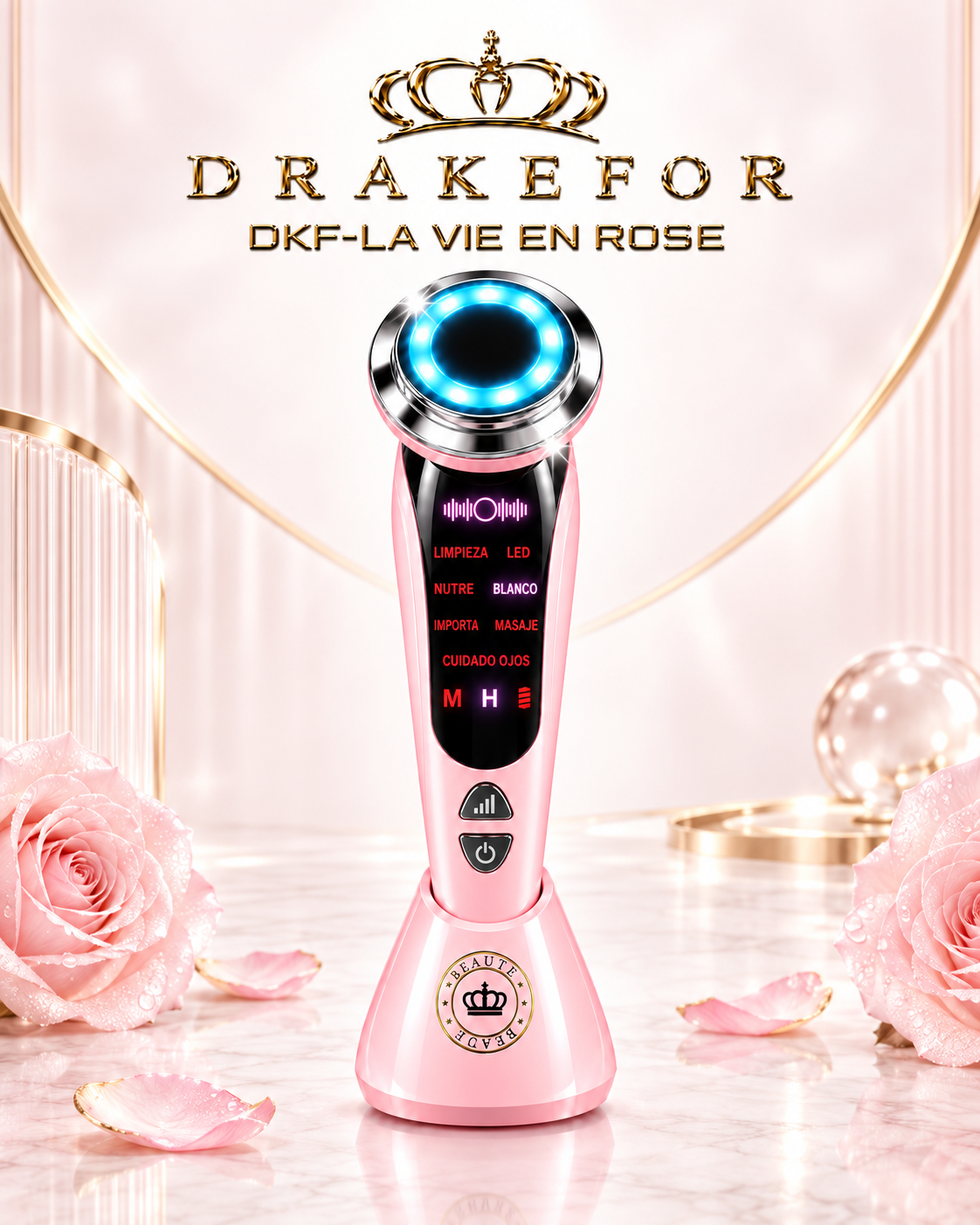 Dispositivo de belleza , limpieza ,lifting Facial y SPA EMS 7 en 1 DKF- LA VIE EN ROSE