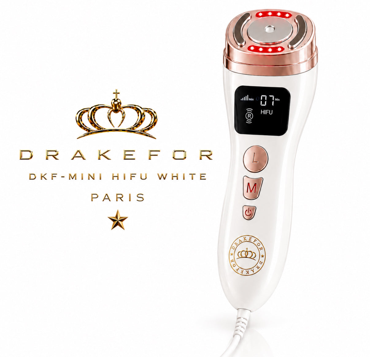 Dispositivo HIFU + RF + EMS Rejuvenecedor Facial Drakefor DKF-MINI HIFU RF LIGHT THERAPY HOME