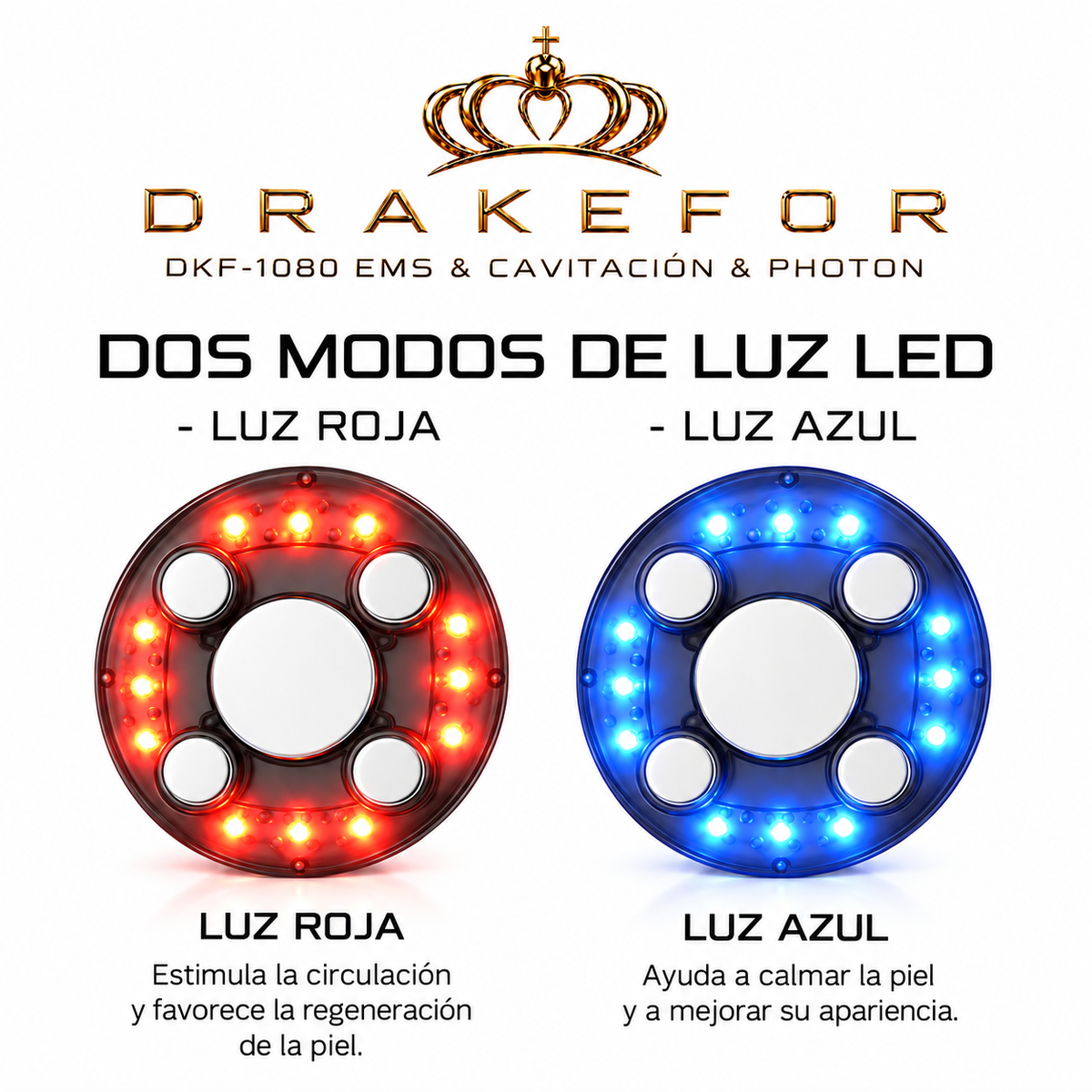 Drakefor DKF-1080 | Cuidado Corporal con Ultrasonidos, EMS y LED