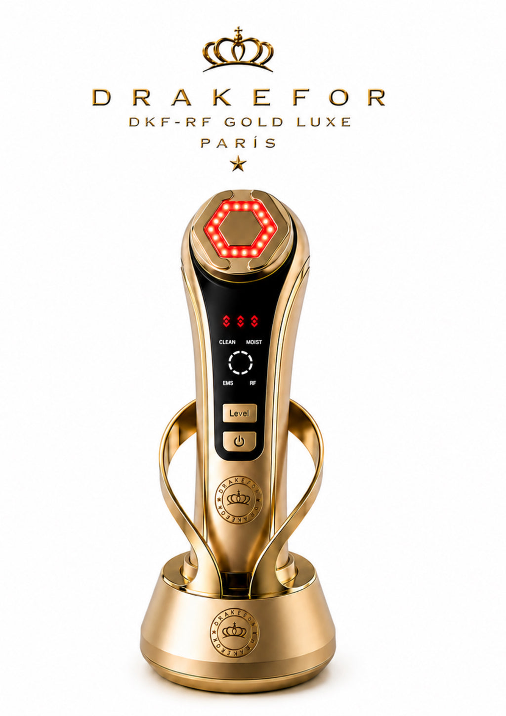 Dispositivo de belleza persona de Radio Frecuencia  portable de lujo  DKF-RF LUXE GOLD Drakefor