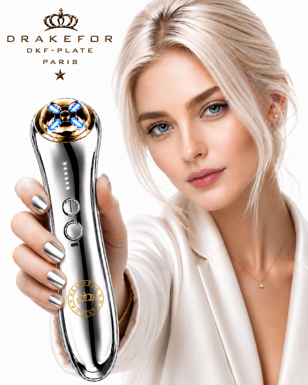 Dispositivo Belleza 7 en 1 DKF Star Plate Luxe | RF, EMS, Iones y Fototerapia Facial