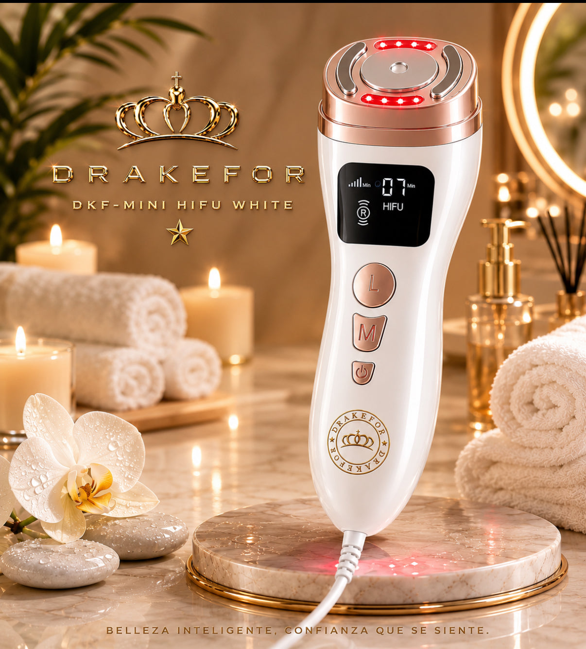 Dispositivo HIFU + RF + EMS Rejuvenecedor Facial Drakefor DKF-MINI HIFU RF LIGHT THERAPY HOME