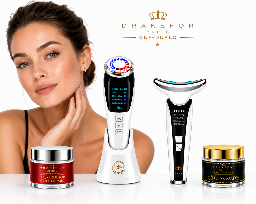 Drakefor DKF-QLINIQ DUPLO Facial Rejuvenating and Neck Firming Set, 4 pcs