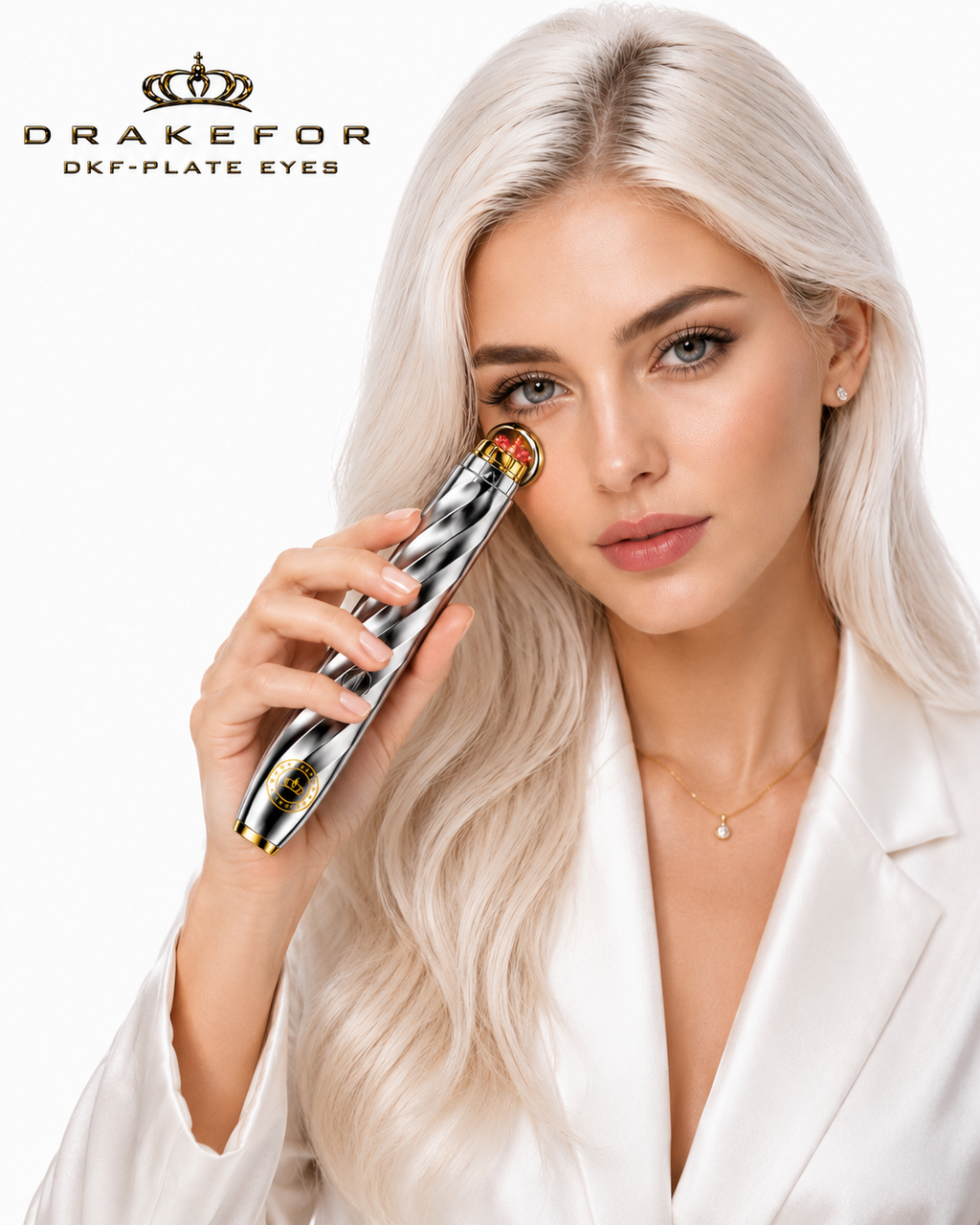 Dispositivo Contorno de Ojos RF + Microcorriente + Luz Roja Drakefor DKF-PLATE EYES DELUXE SHAK
