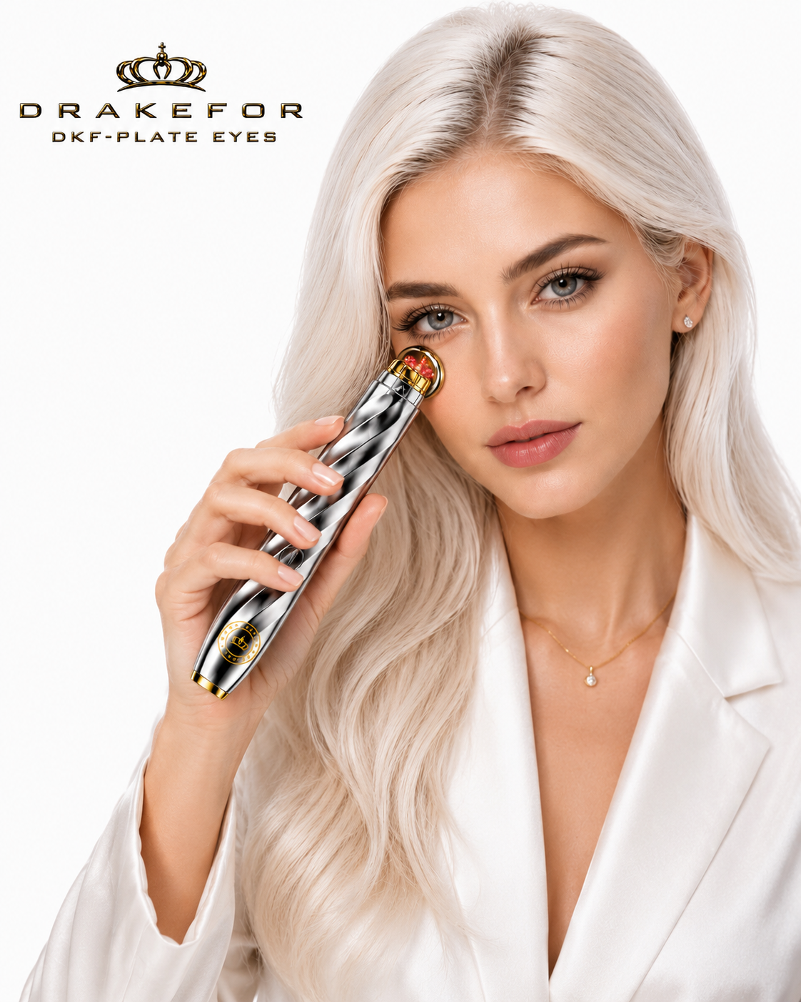 Dispositivo Contorno de Ojos RF + Microcorriente + Luz Roja Drakefor DKF-PLATE EYES DELUXE SHAK