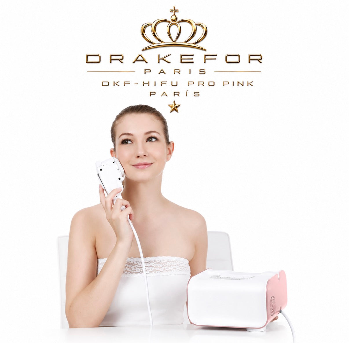 Máquina Profesional de Rejuvenecimiento Facial HIFU Drakefor DKF-HIFU SEMI PRO PINK