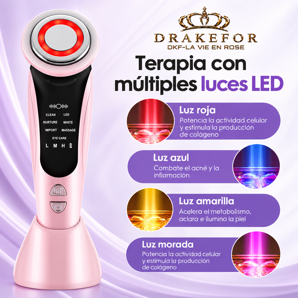 Dispositivo de belleza , limpieza ,lifting Facial y SPA EMS 7 en 1 DKF- LA VIE EN ROSE