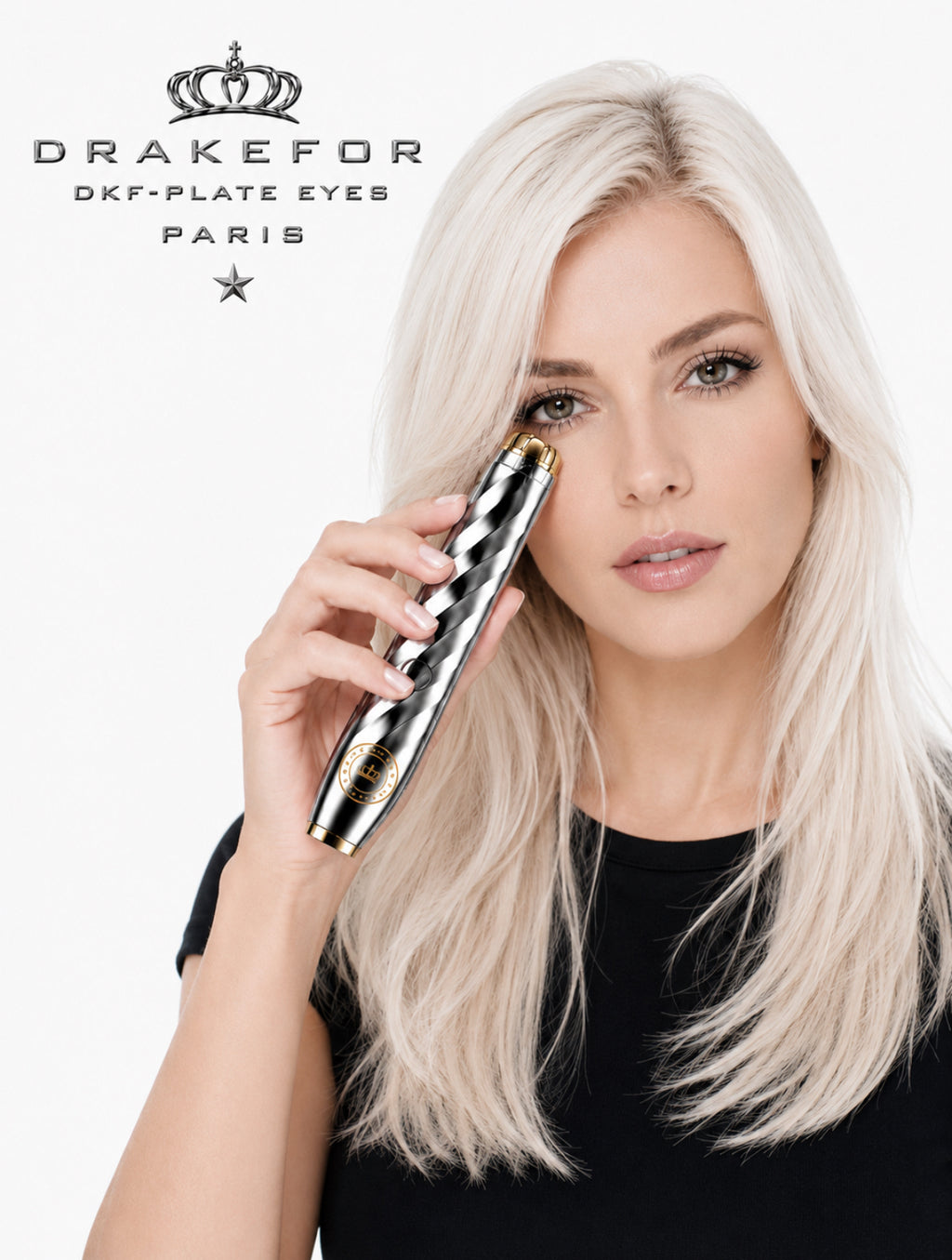 Dispositivo Contorno de Ojos RF + Microcorriente + Luz Roja Drakefor DKF-PLATE EYES DELUXE SHAK