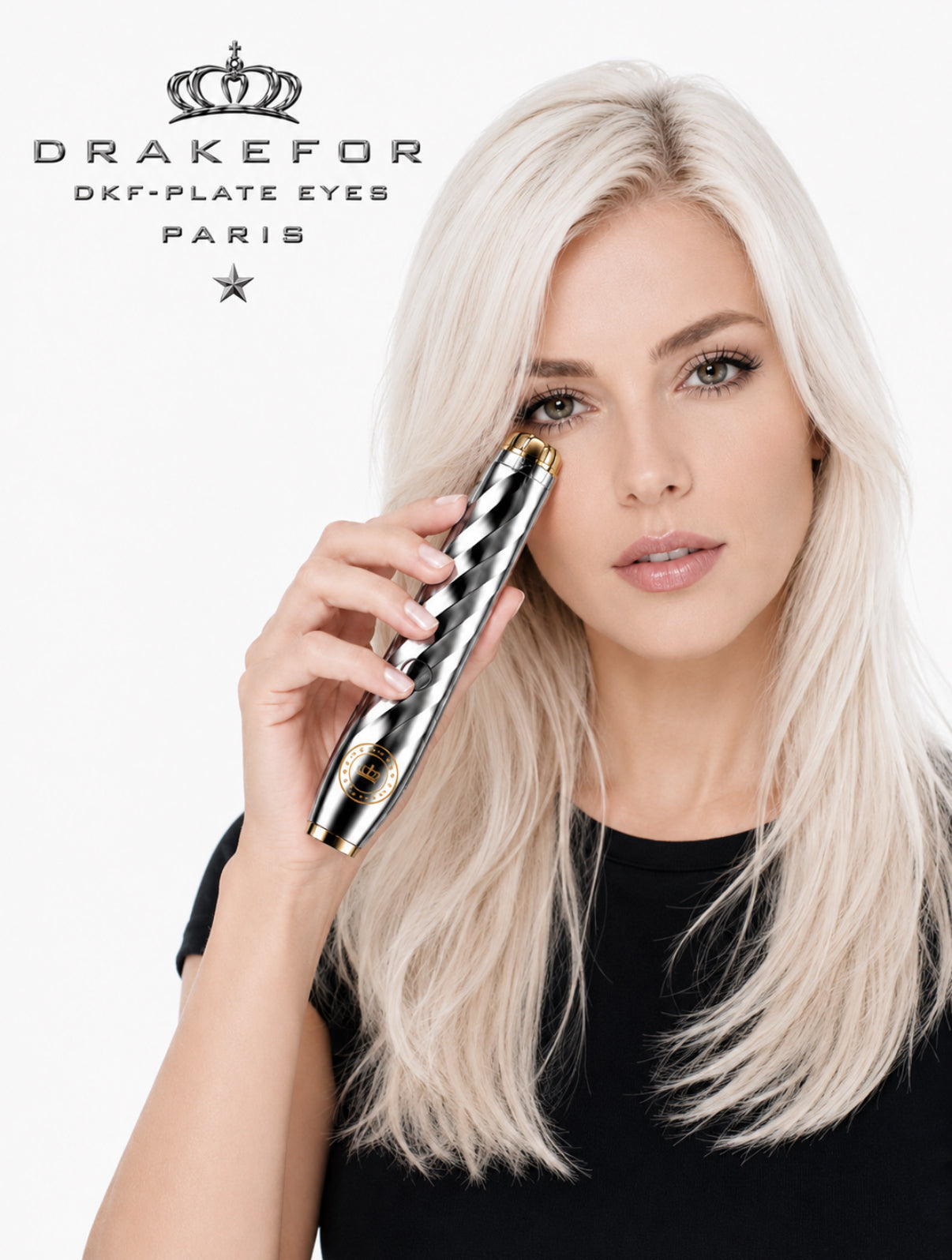 Dispositivo Contorno de Ojos RF + Microcorriente + Luz Roja Drakefor DKF-PLATE EYES DELUXE SHAK