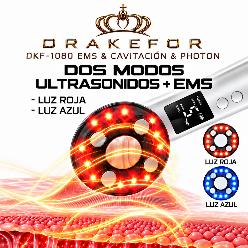 Drakefor DKF-1080 | Cuidado Corporal con Ultrasonidos, EMS y LED