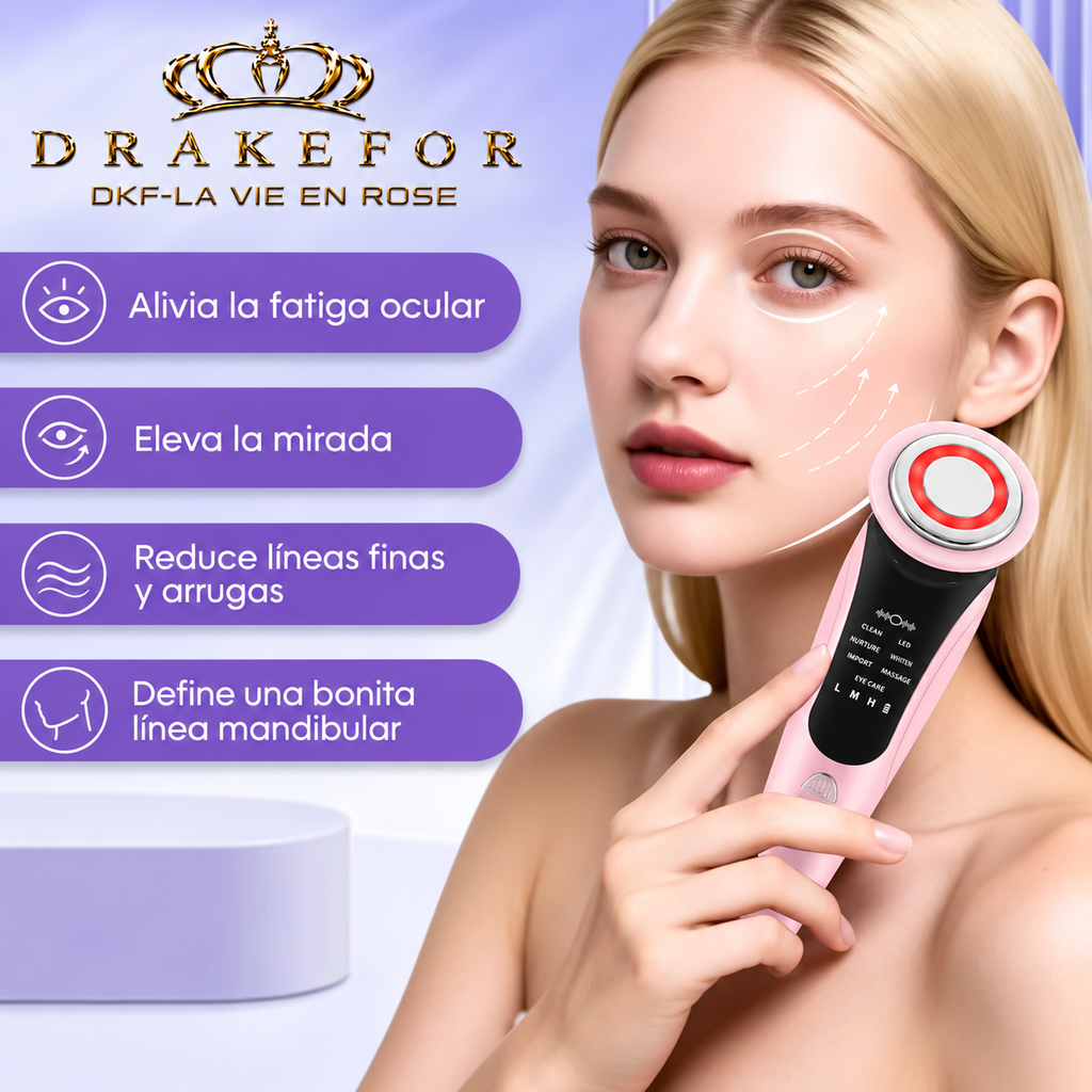 Dispositivo de belleza , limpieza ,lifting Facial y SPA EMS 7 en 1 DKF- LA VIE EN ROSE