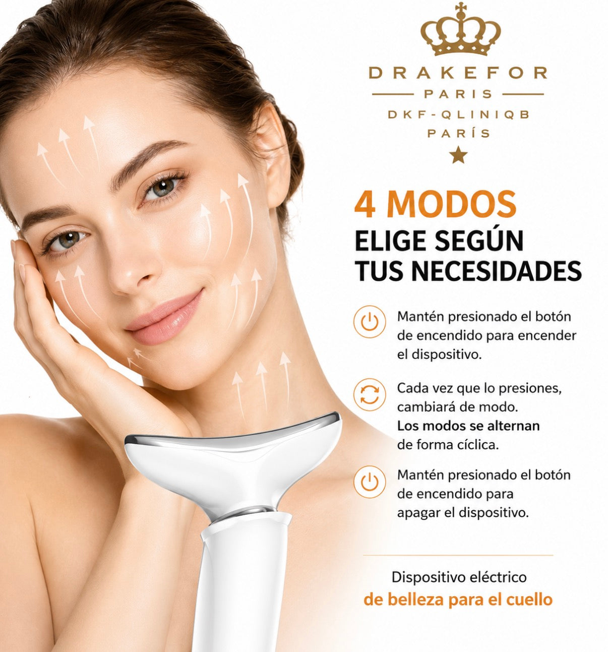 Lote 3 pz Drakefor DKF-QLINIQ B | Tensor y Reestructurador de Cuello con EMS e Iones