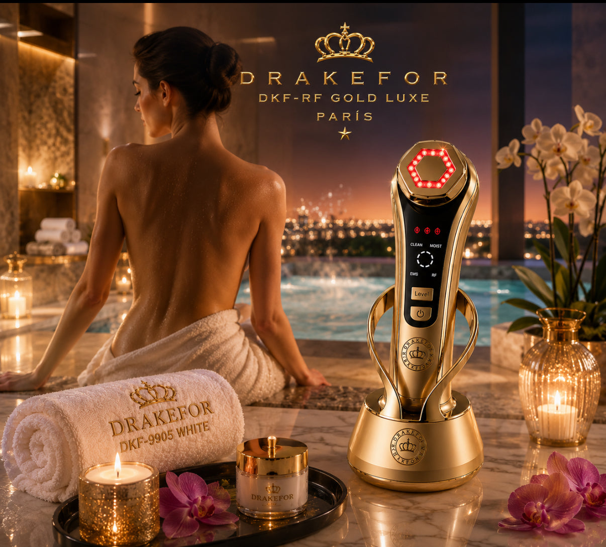 Dispositivo de Radiofrecuencia de Lujo DKF RF Luxe Gold | Lifting Facial y Antiedad