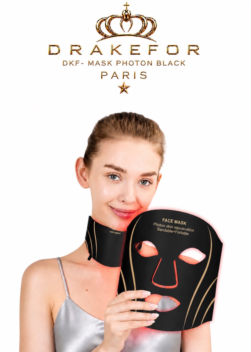 Máscara Fotónica LED de 7 Colores para Rostro y Cuello Drakefor