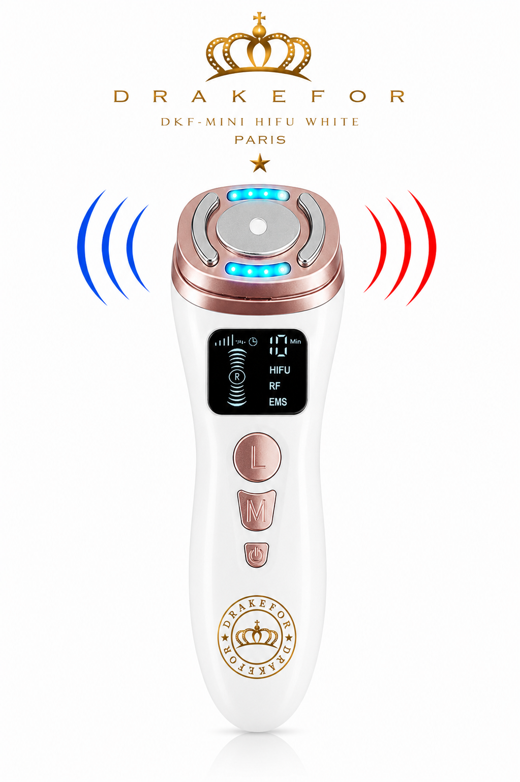 Dispositivo HIFU + RF + EMS Rejuvenecedor Facial Drakefor DKF-MINI HIFU RF LIGHT THERAPY HOME