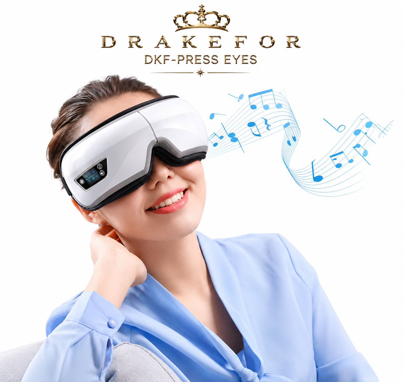 DKF-MASK PRESS IA relaxation glasses for facial-eye pressotherapy, Bluetooth music and Drakefor heat