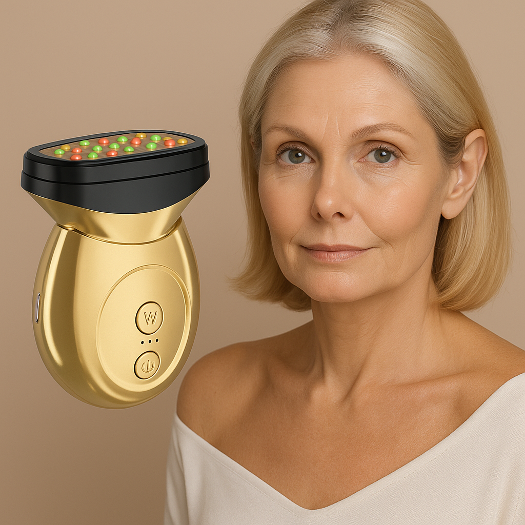 Masajeador Facial LED Rejuvenecedor con Microcorriente DKF-SAINT TROPEZ RADIO FRECUENCIA FACIAL LUXE Drakefor