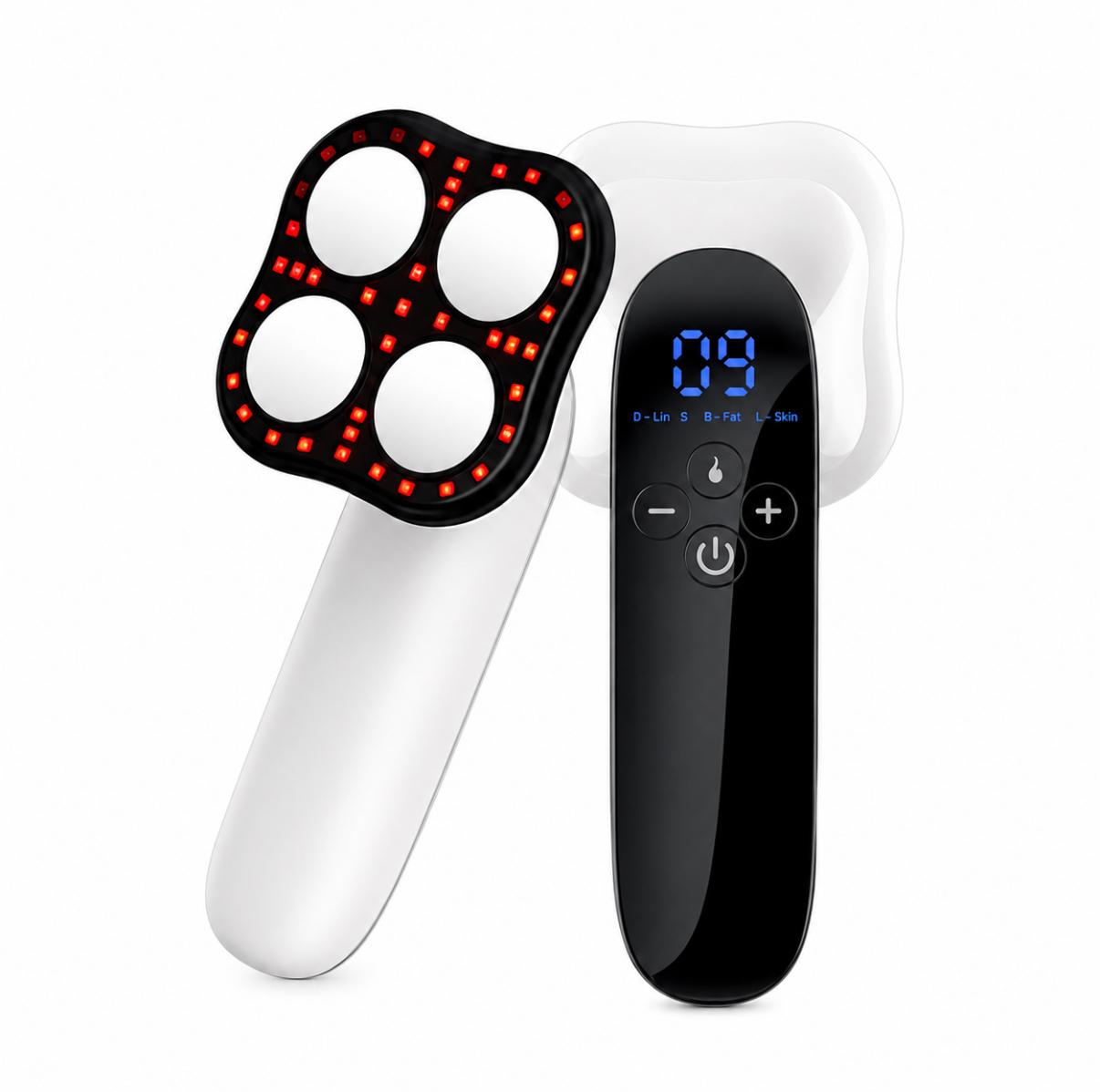 Masajeador Corporal Anticelulítico con Luz LED y Ultrasonido – Reafirmante y Reductor de Grasa DKF-TETRA RF-EMS 1090 PLUS  Drakefor