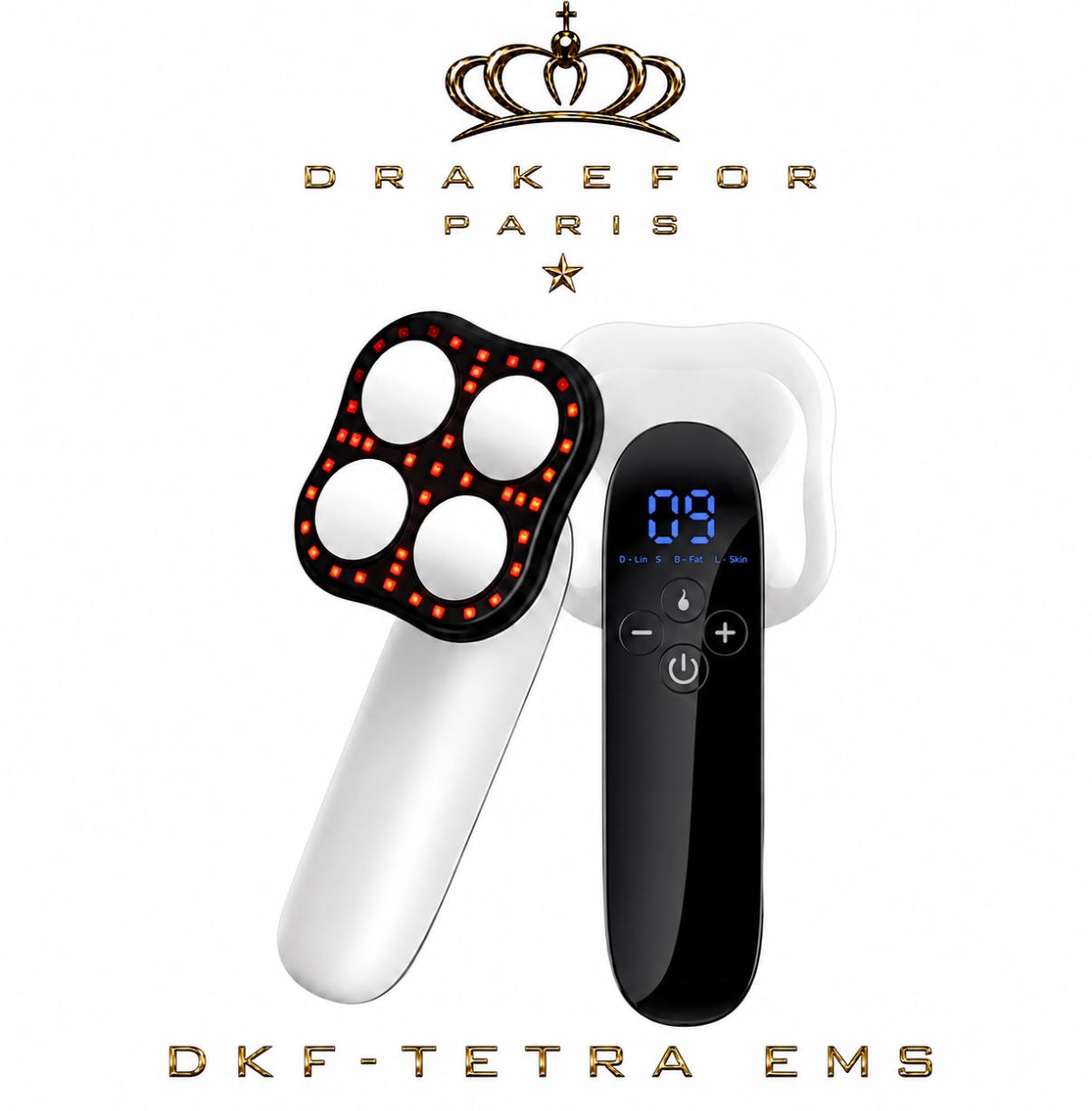 Masajeador Corporal Anticelulítico con Luz LED y Ultrasonido – Reafirmante y Reductor de Grasa DKF-TETRA RF-EMS 1090 PLUS  Drakefor