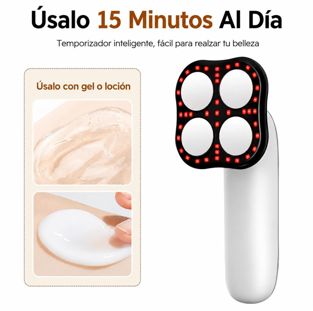 Masajeador Corporal Anticelulítico con Luz LED y Ultrasonido – Reafirmante y Reductor de Grasa DKF-TETRA RF-EMS 1090 PLUS  Drakefor
