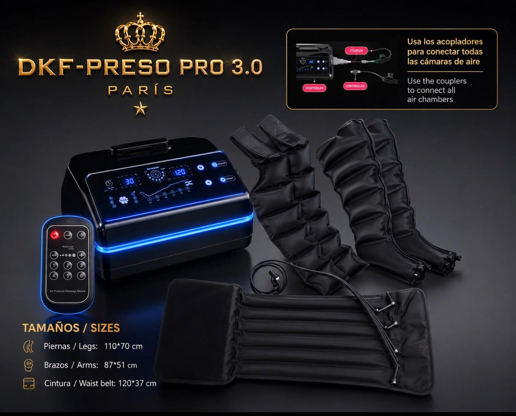 Dispositivo de presoterapia profesional DKF-PRESOTERAPIA PRO 3.0 con mando adistancia Drakefor