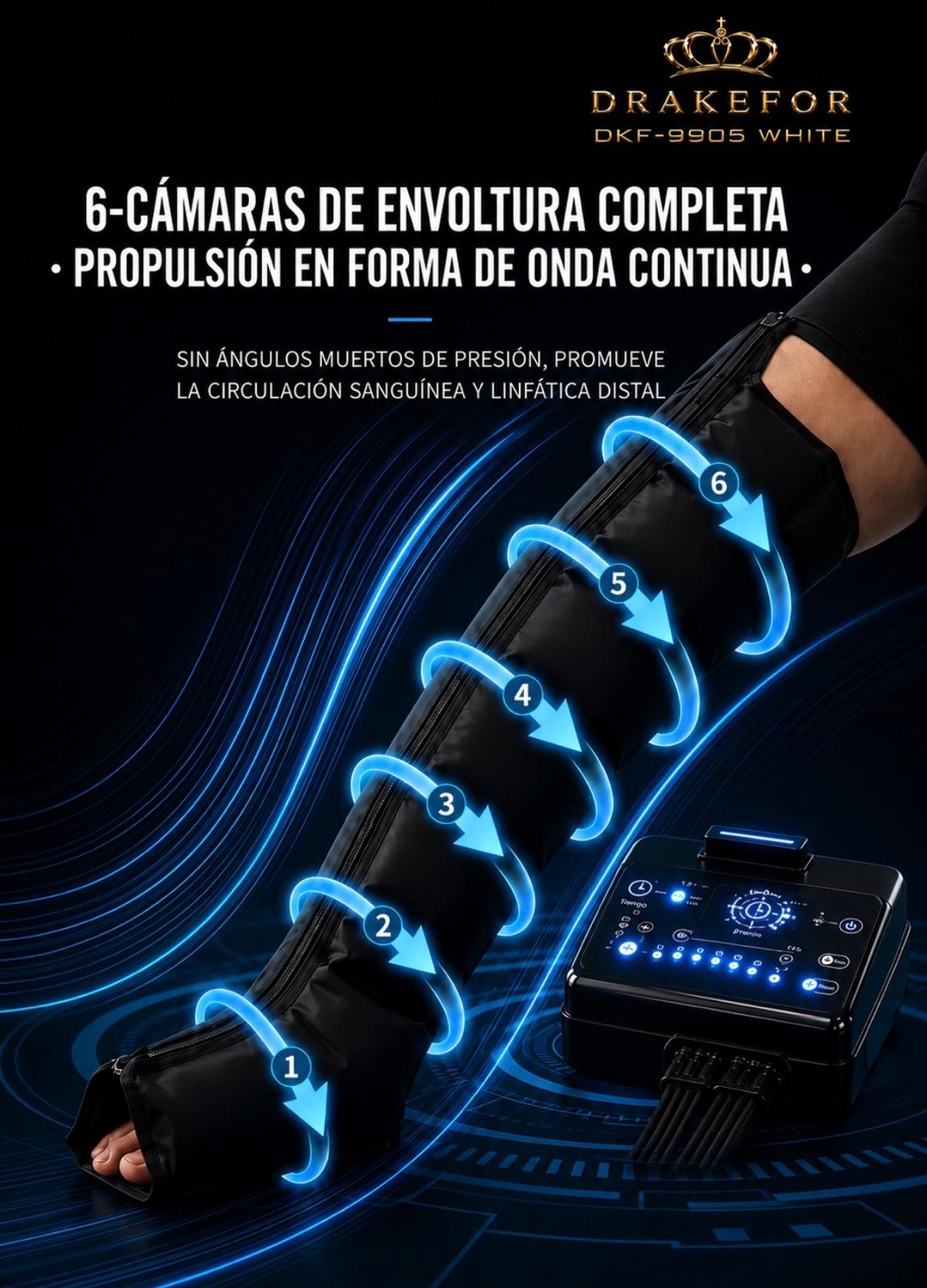 Professional pressotherapy device DKF-PRESSOTERAPIA PRO 3.0 with Drakefor remote control