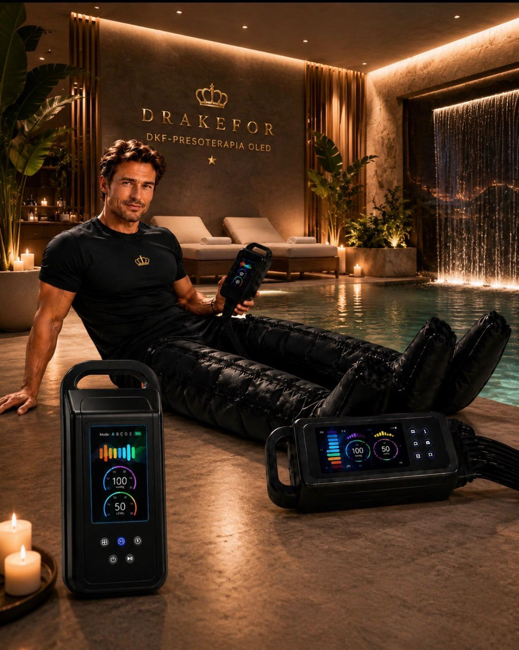 Presoterapia profesional de masaje con compresión de aire con pantalla OLED  DKF-PRESOTERAPIA OLED