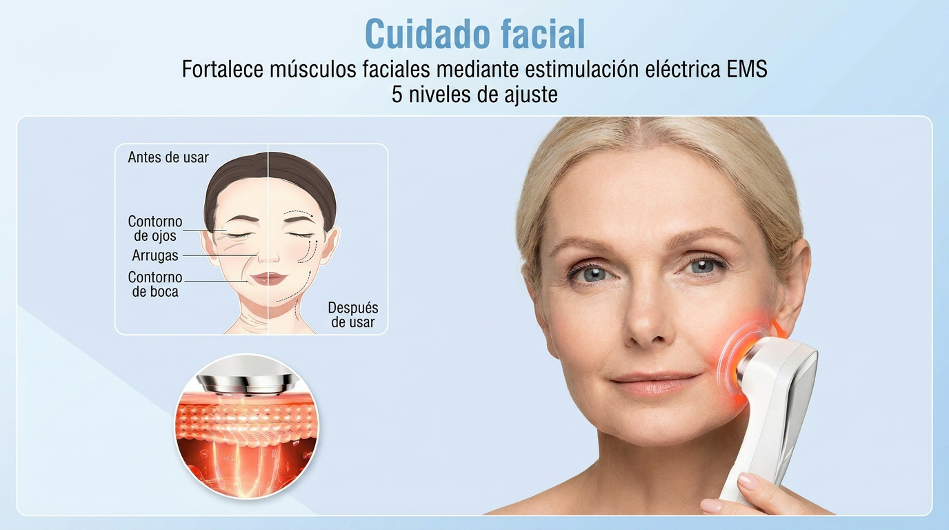 Dispositivo Facial Profesional 5D RF EMS LED - Tecnología Antiedad Premium Drakefor DKF-STAR WHITE