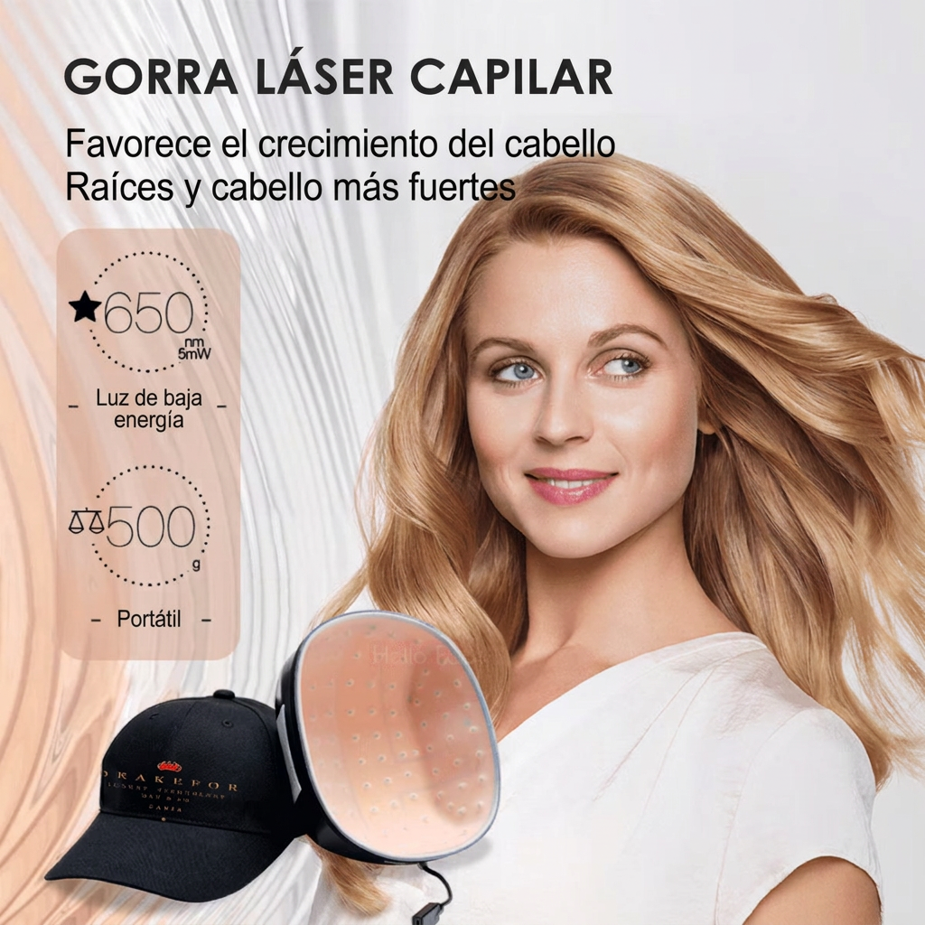 Gorra láser y especificaciones, en español