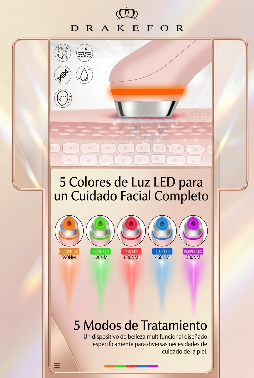 Ficha de modos de luz LED del dispositivo Drakefor Shak Rose en rosa