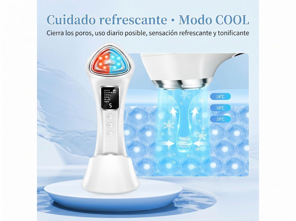 Dispositivo Facial Profesional 5D RF EMS LED - Tecnología Antiedad Premium Drakefor DKF-STAR WHITE