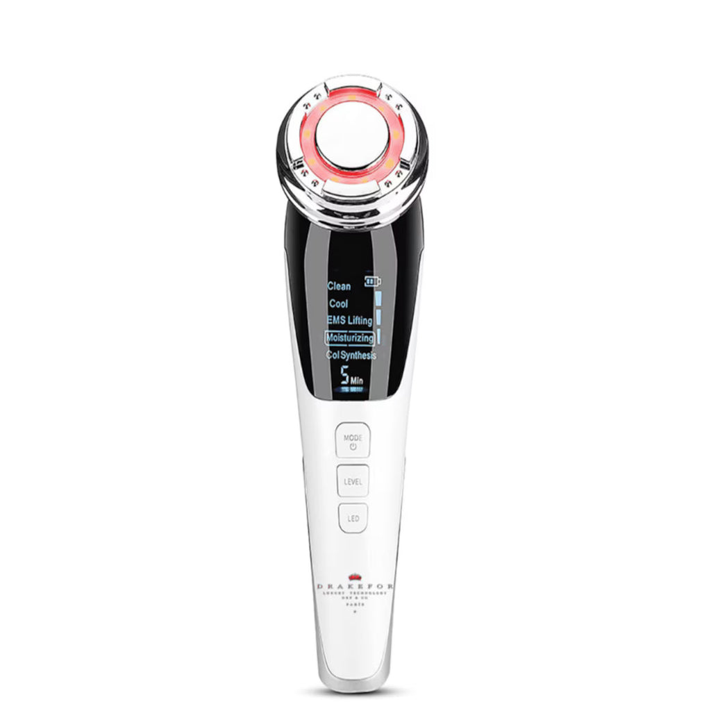 Lote 3 pz Drakefor DKF-QLINIQ A | Reestructurador Facial EMS + Iones + Fototerapia + Cremas Premium