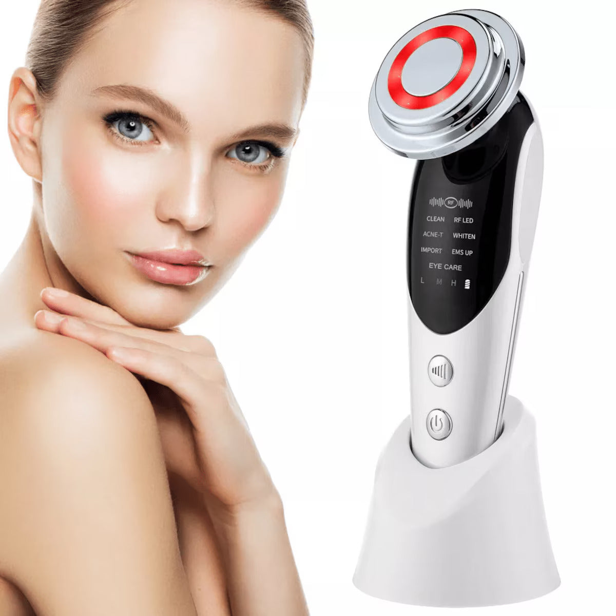 Lote 3 pz Drakefor DKF-QLINIQ A | Reestructurador Facial EMS + Iones + Fototerapia + Cremas Premium