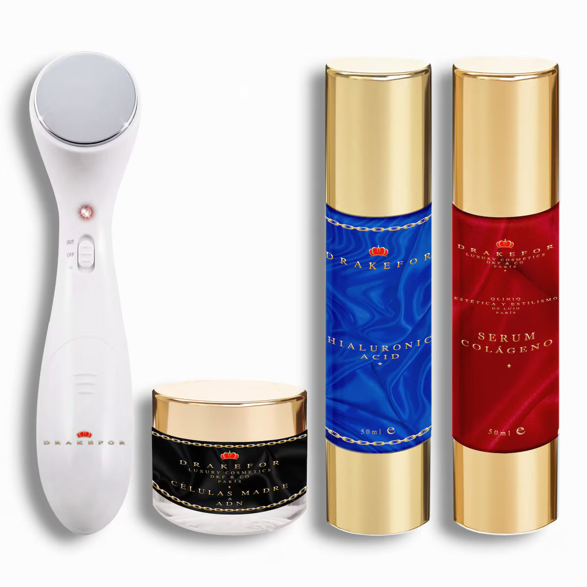 Lote de masajeador facial DKF-408 y 3 Serum cosmeticas Drakefor